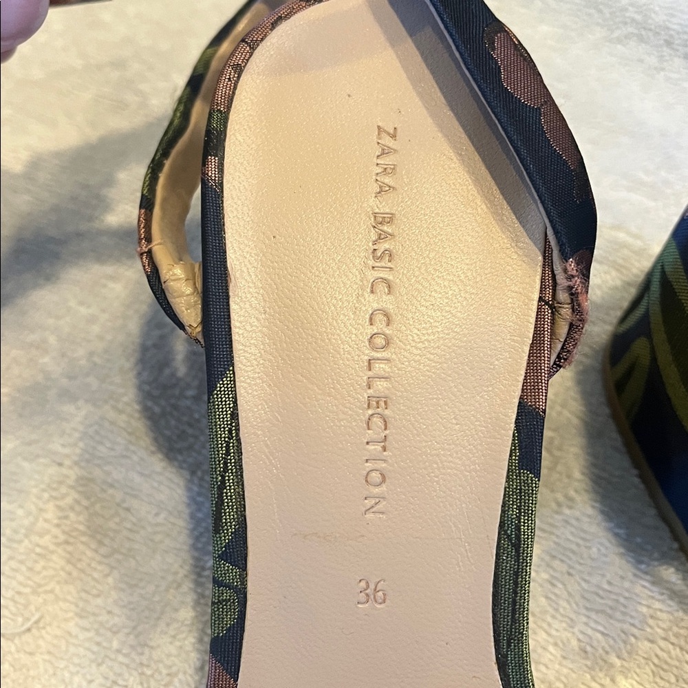 Zara Basic Collection block-heel ankle-strap flor… - image 2